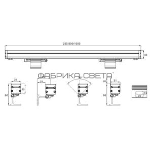 Линейный фасадный светильник FS-ASL-4-9-510-24